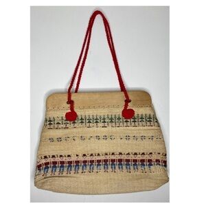 Vintage Hand Woven And Wood Purse by Dorothy Fitzgerald